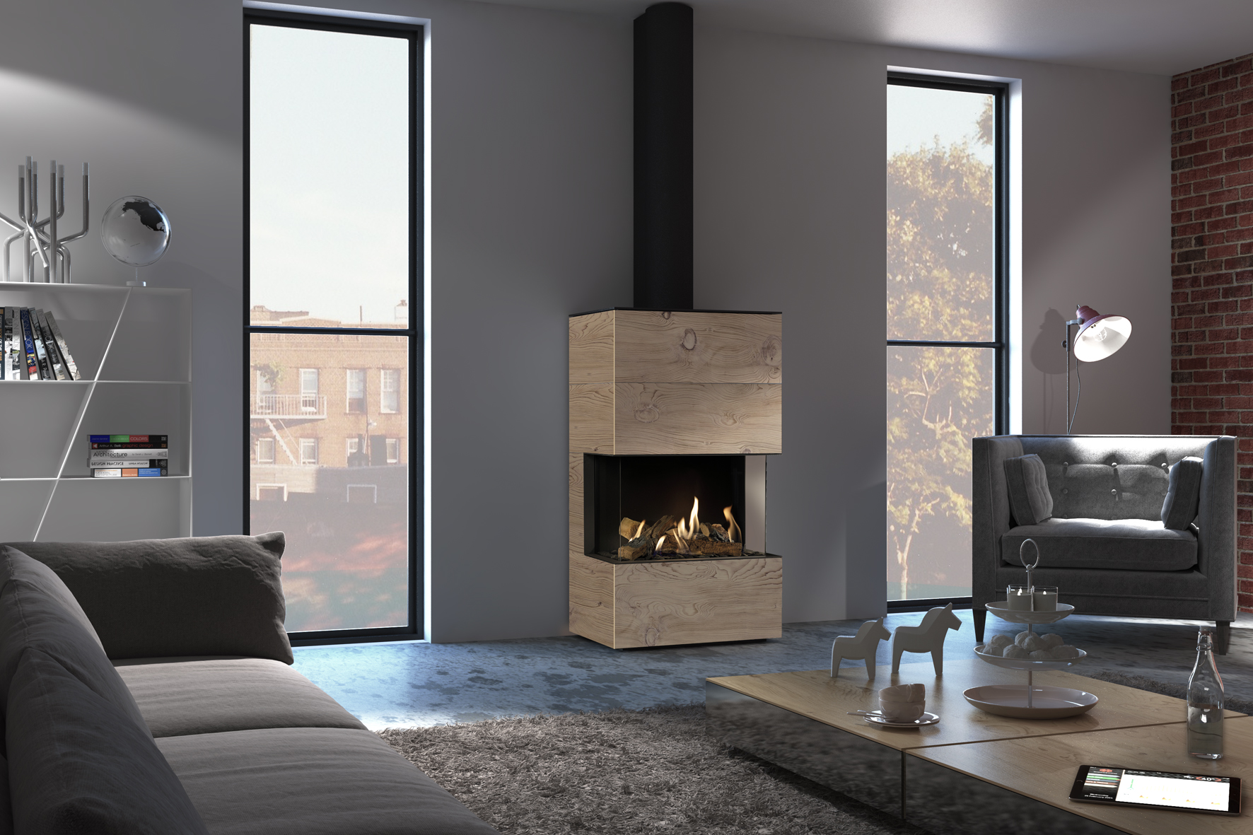 Gaskaminofen DRU/ Lugo 70/3 Module RCH